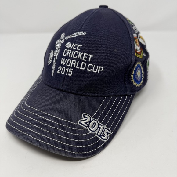 ICC Cricket World Cup Other - ICC Cricket World Cup 2015 Hat Cap Strap Back Mens One Size Blue Cricket Logos